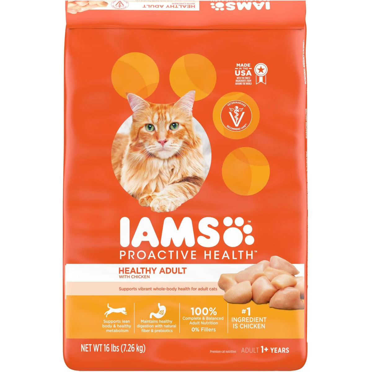 Iams ProActive Health Healthy Adult Original with Chicken Dry Cat Food 