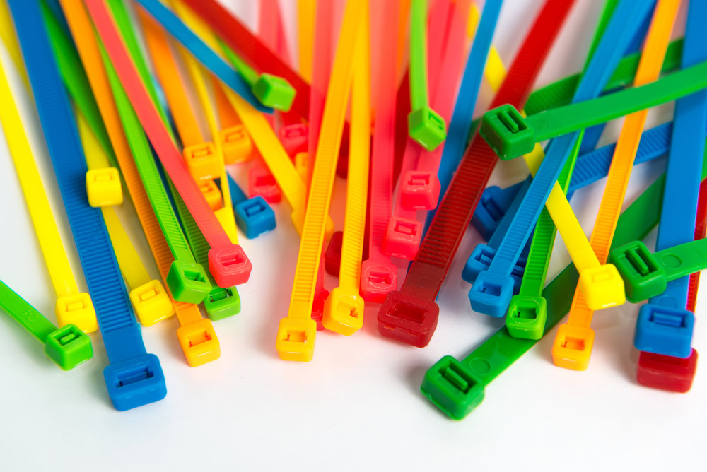 colorful cable ties 