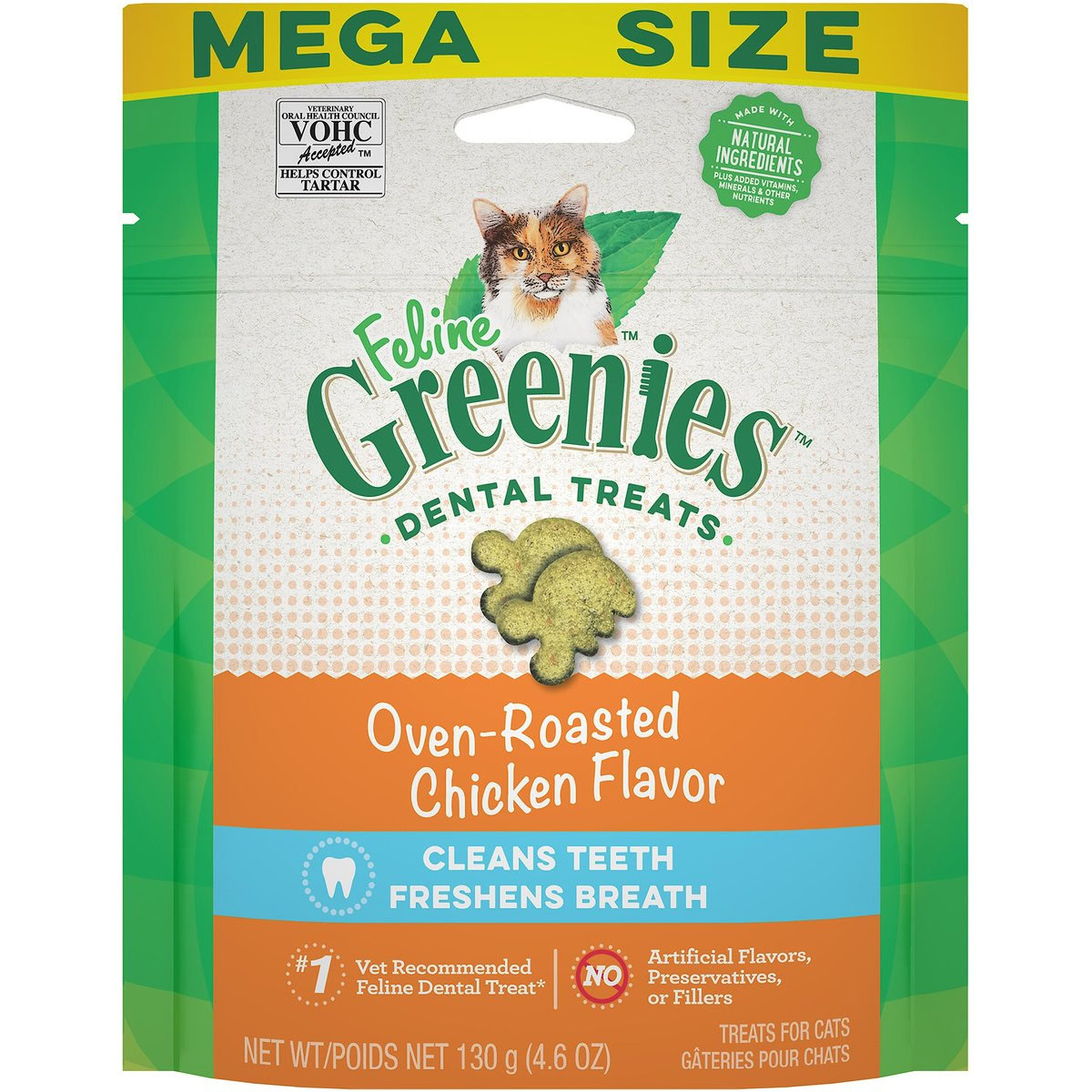Greenies Feline Oven Roasted Chicken Flavor Adult Dental Cat Treats