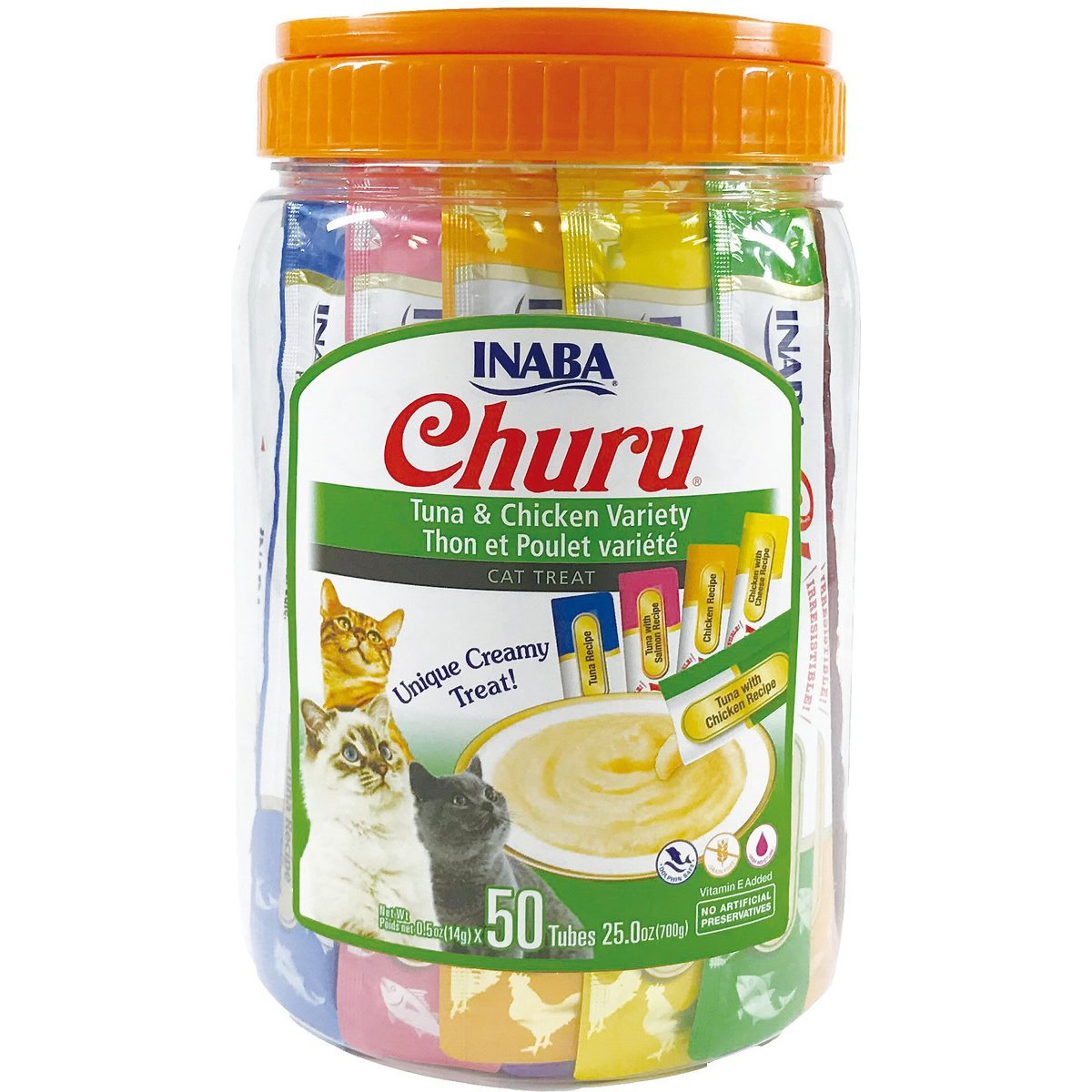 Inaba Churu Tuna & Chicken Puree Variety Pack Grain-Free Lickable Cat Treat 