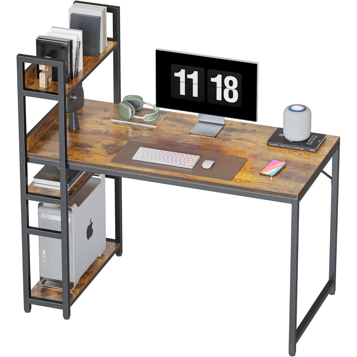 Computer Desk with Storage Shelves