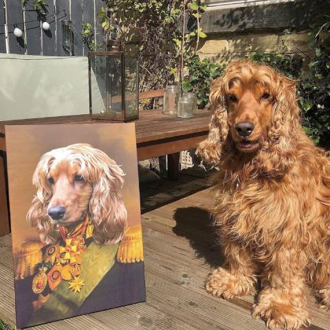 Crown and Paw pet portrait