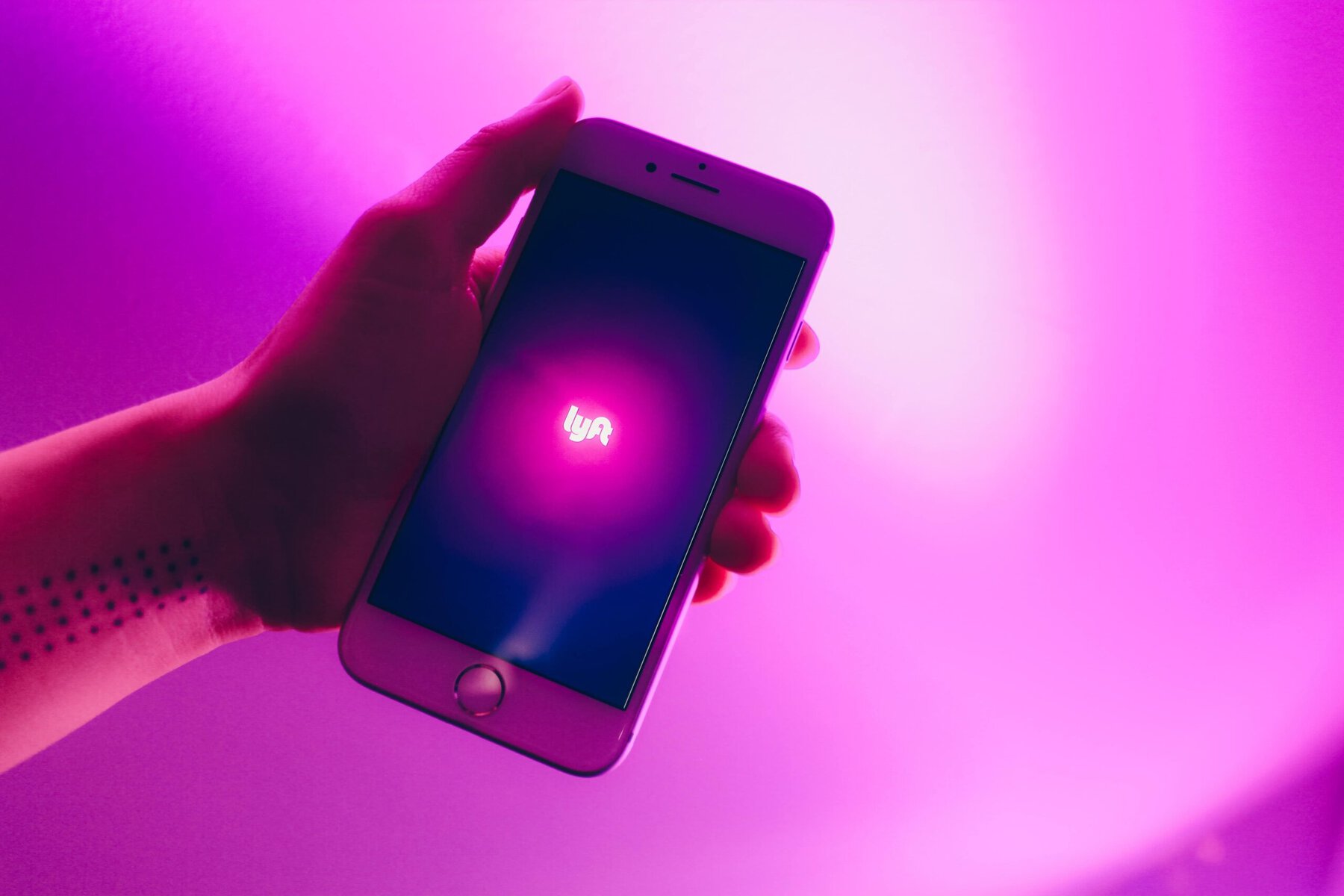 Phone with lyft logo