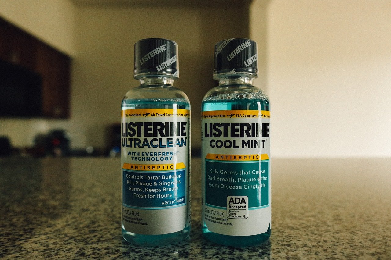 mouthwash on table